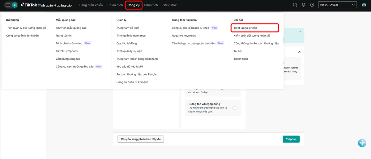 Bước 5 — Gửi tài khoản để xem xét