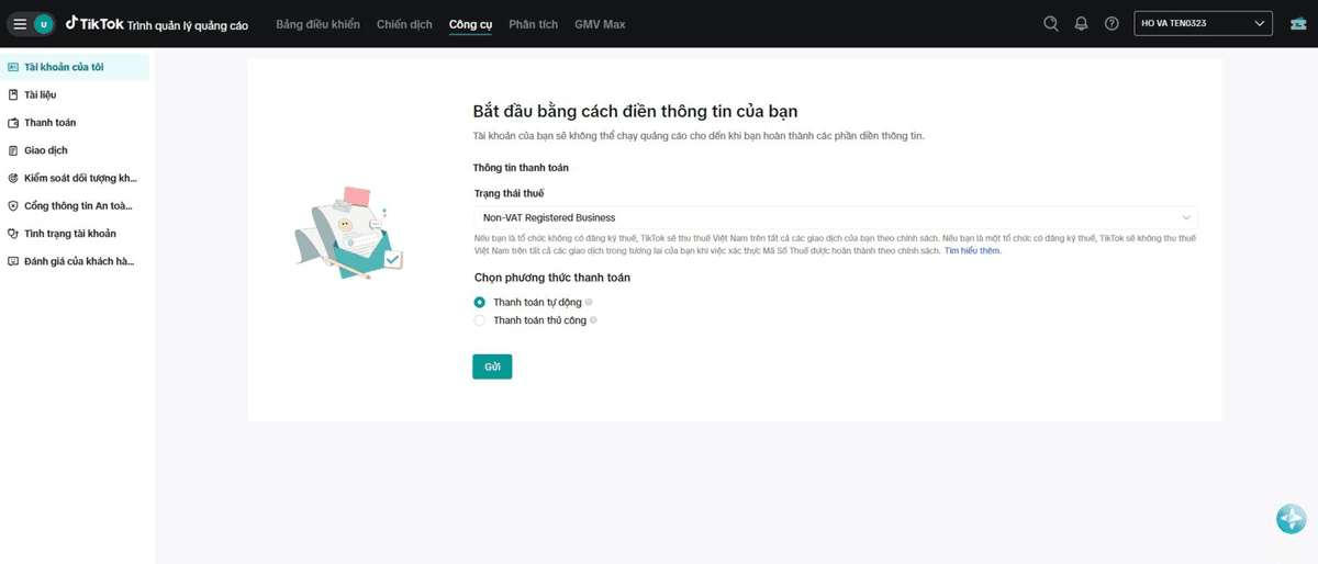 Bước 6 — Thêm thông tin thanh toán 1
